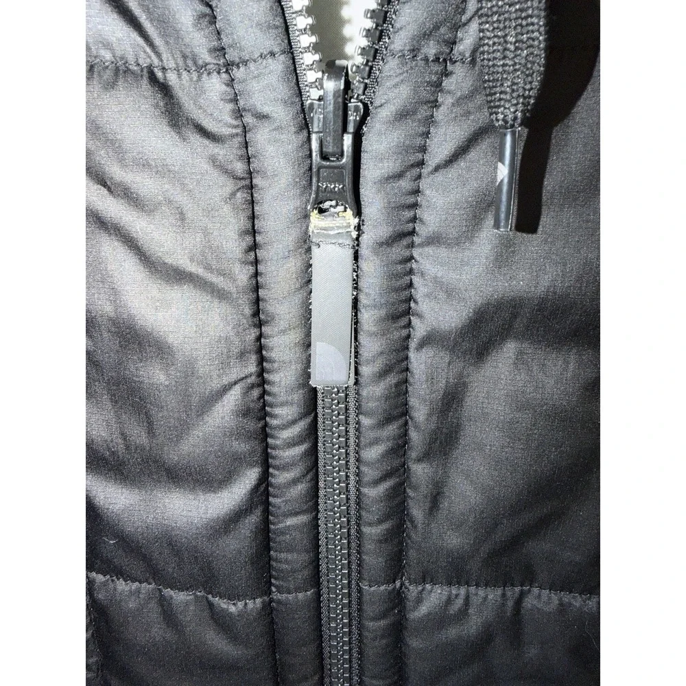 Mens L The North Face, Black, Quilted Hooded Camo Lining Zip Up